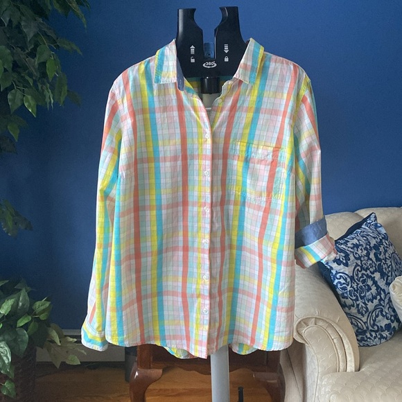 Pastel Check Long Sleeve Button Up - Picture 10 of 16